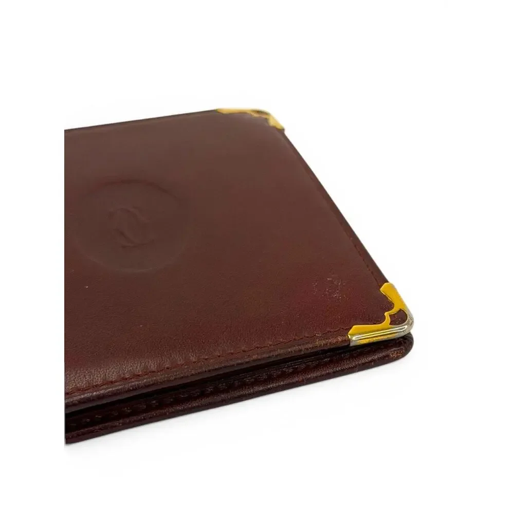 Vintage Cartier Must de Cartier Bordeaux Leather Bifold Wallet